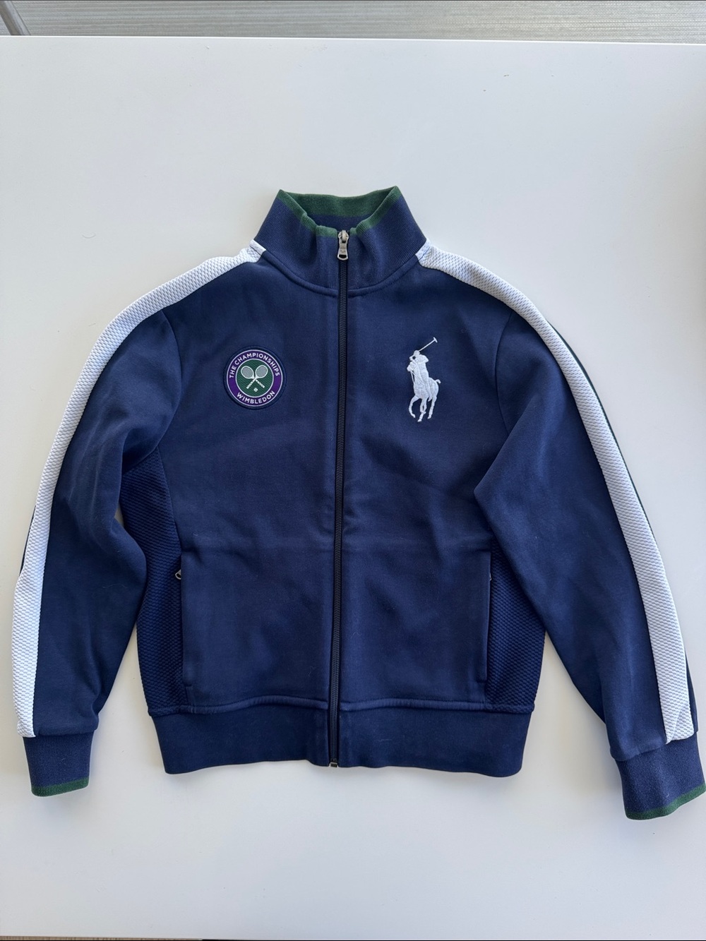 🎾 POLO BY RALPH LAUREN Official Wimbledon Ballkid Track Jacket, sz Medium 10-12